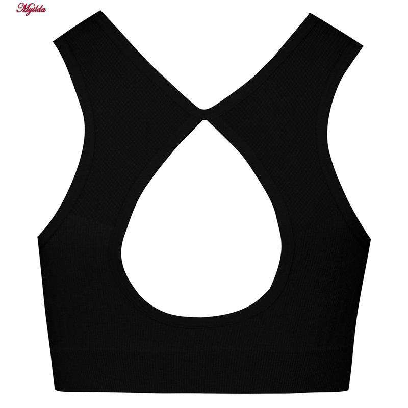 ست نیم تنه و شلوارک ورزشی زنانه ماییلدا مدل سیملس پشت چین دار پددار کد 5172 رنگ مشکی