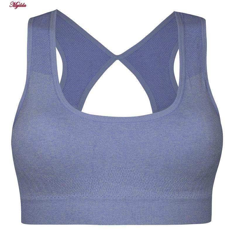 ست نیم تنه و شلوارک ورزشی زنانه ماییلدا مدل سیملس پشت چین دار پددار کد 5172 رنگ آبی