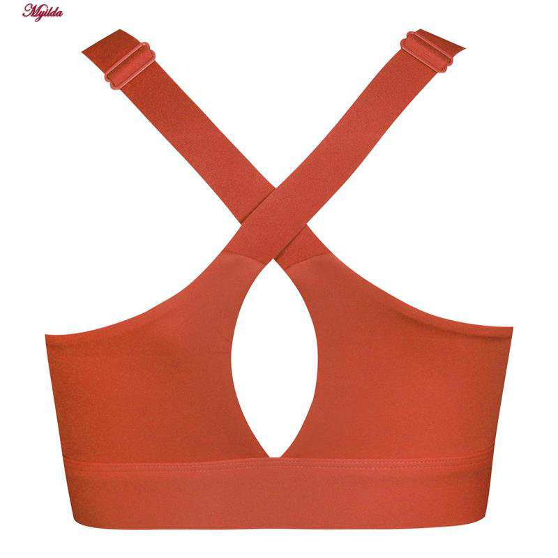نیم تنه ورزشی زنانه ملییلدا مدل جلو زیپدار پد ثابت کد 5018 رنگ نارنجی ماییلدا