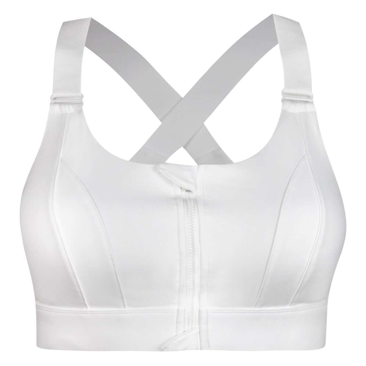 نیم تنه ورزشی زنانه ماییلدا مدل جلو زیپدار پد ثابت کد 5018 رنگ سفید