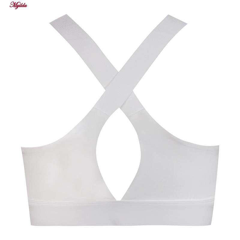 نیم تنه ورزشی زنانه ماییلدا مدل جلو زیپدار پد ثابت کد 5018 رنگ سفید