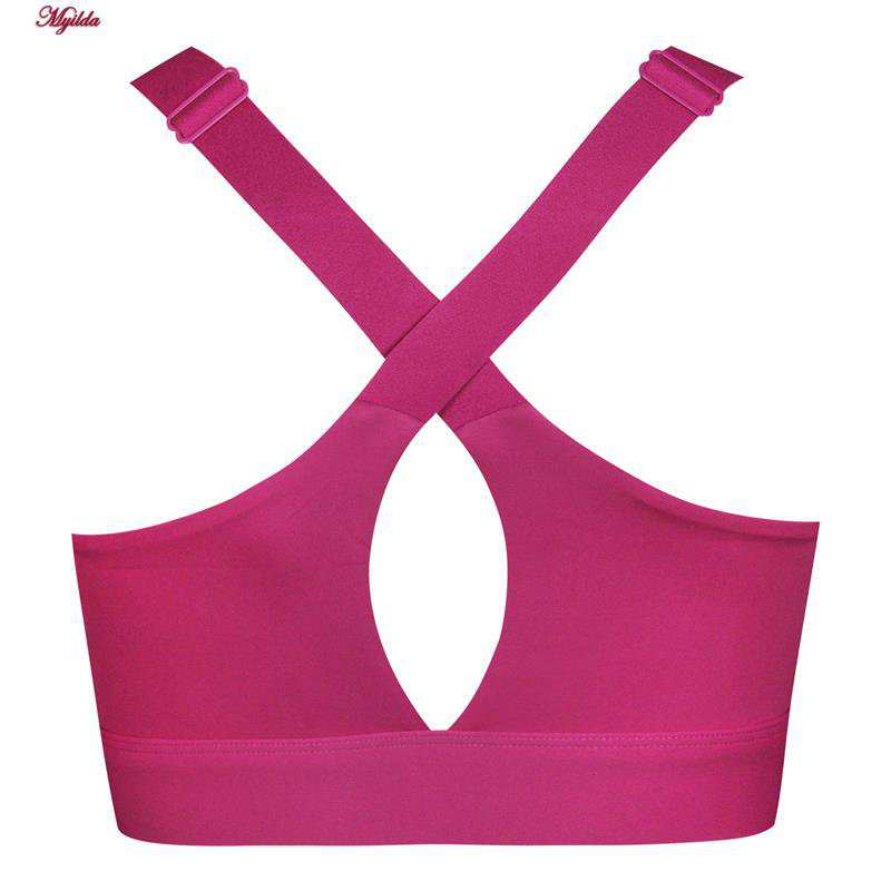 نیم تنه ورزشی زنانه ماییلدا مدل جلو زیپدار پد ثابت کد 5018 رنگ سرخابی