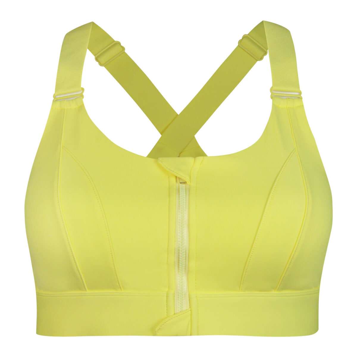 نیم تنه ورزشی زنانه ماییلدا مدل جلو زیپدار پد ثابت کد 5018 رنگ زرد