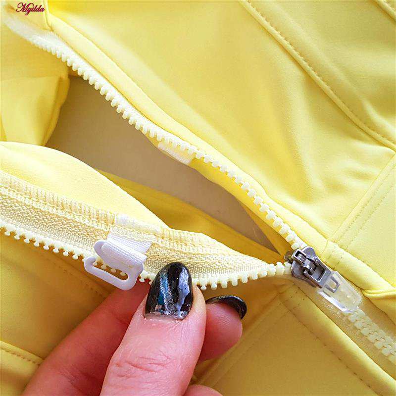 نیم تنه ورزشی زنانه ماییلدا مدل جلو زیپدار پد ثابت کد 5018 رنگ زرد