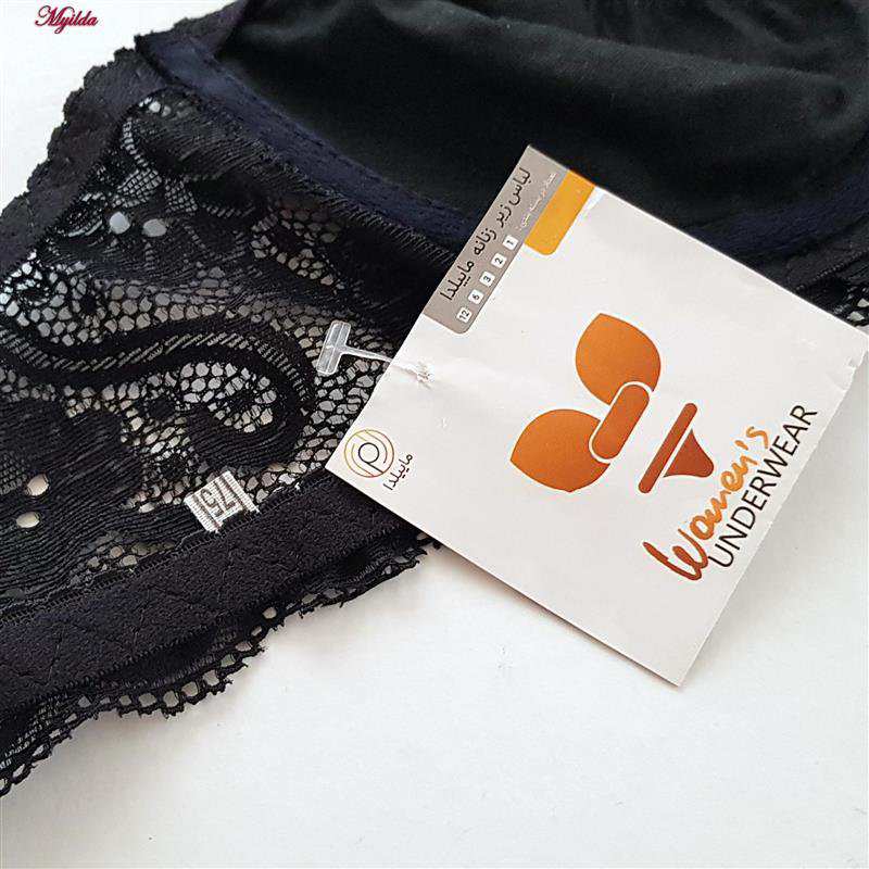 ست شورت و سوتین زنانه ماییلدا مدل فنردار هارنس کد 5165 رنگ مشکی
