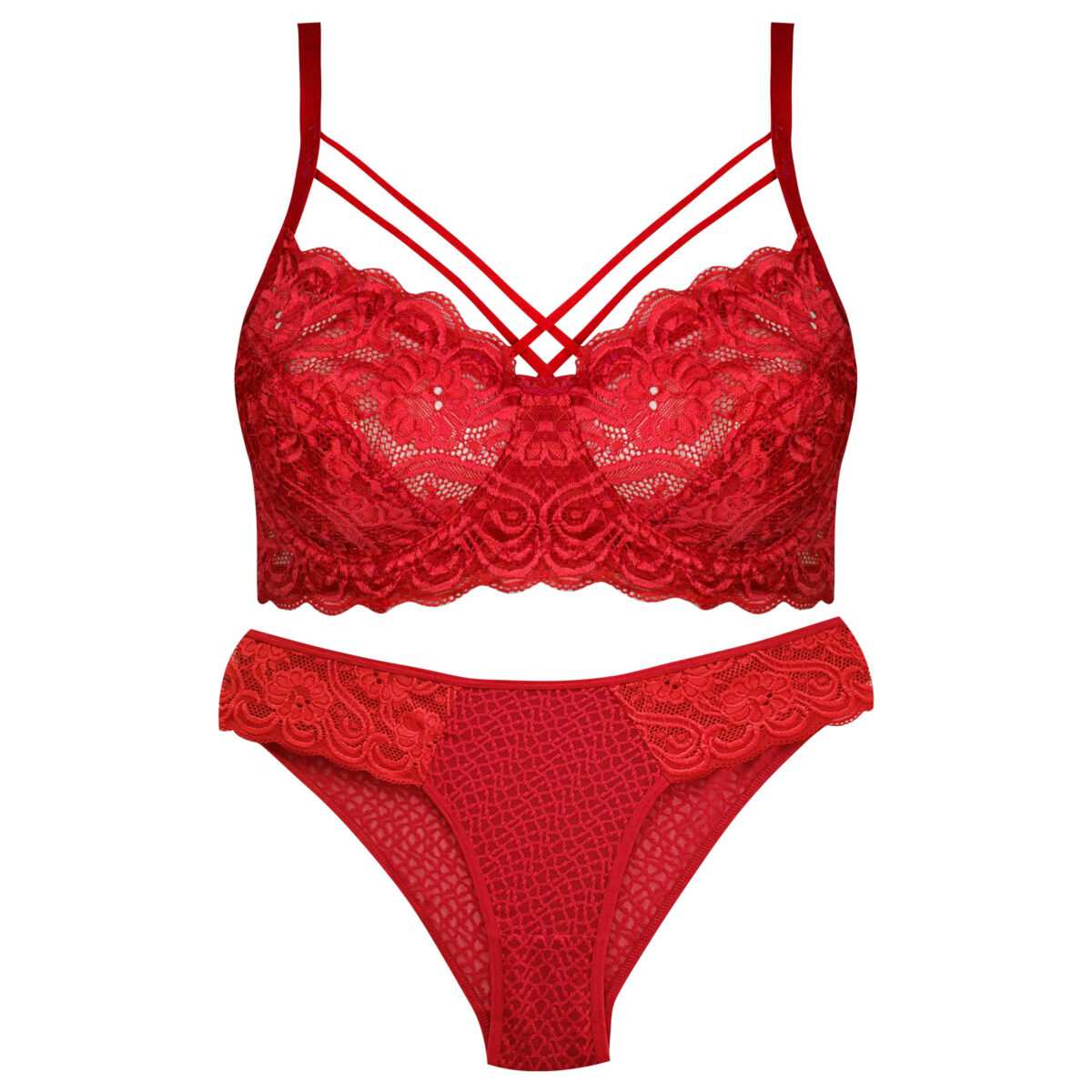 ست شورت و سوتین زنانه ماییلدا مدل فنردار هارنس کد 5165 رنگ قرمز