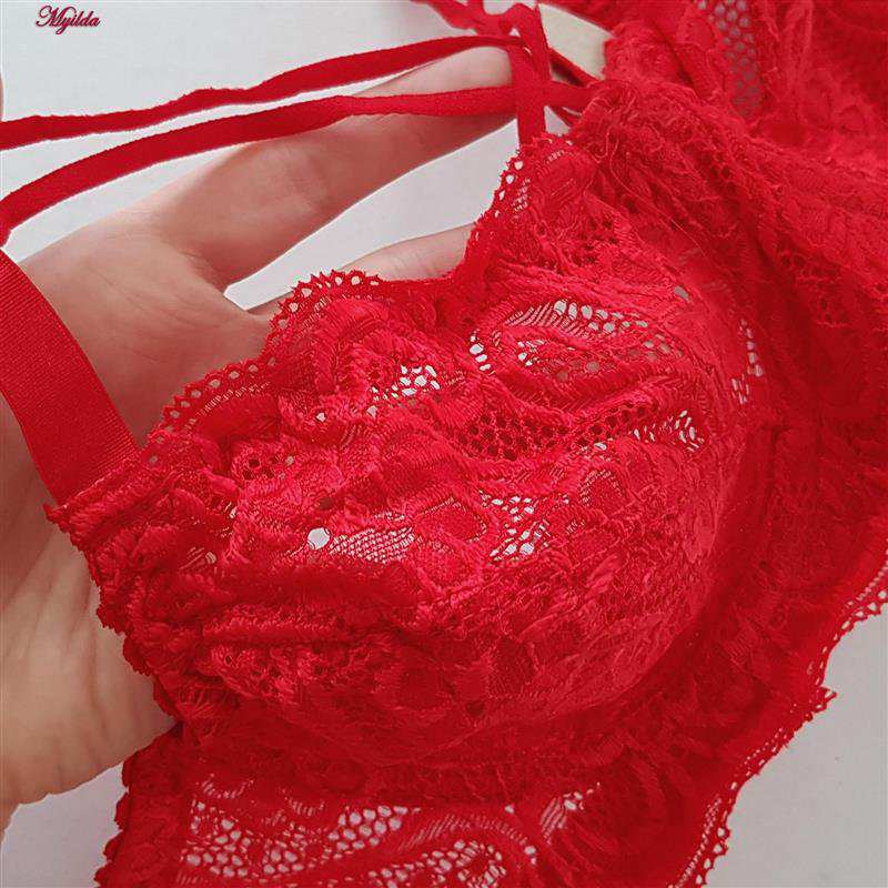 ست شورت و سوتین زنانه ماییلدا مدل فنردار هارنس کد 5165 رنگ قرمز