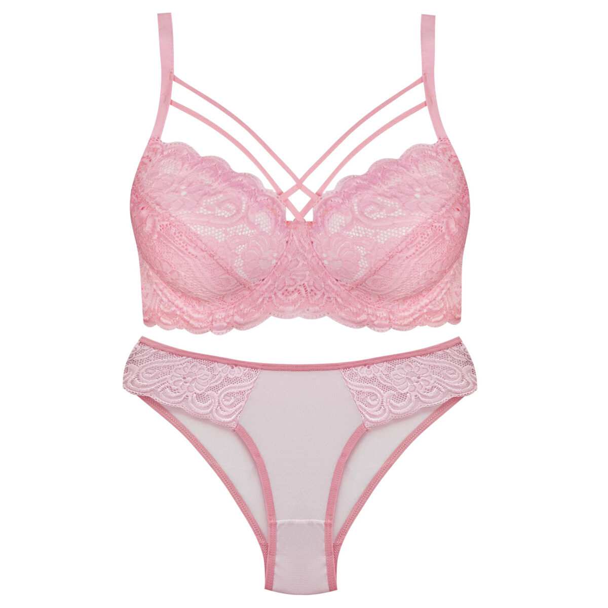 ست شورت و سوتین زنانه ماییلدا مدل فنردار هارنس کد 5165 رنگ صورتی