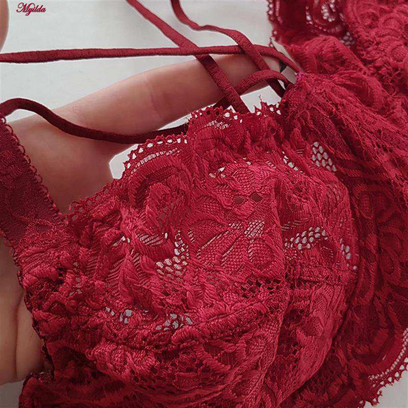 ست شورت و سوتین زنانه ماییلدا مدل فنردار هارنس کد 5165 رنگ زرشکی