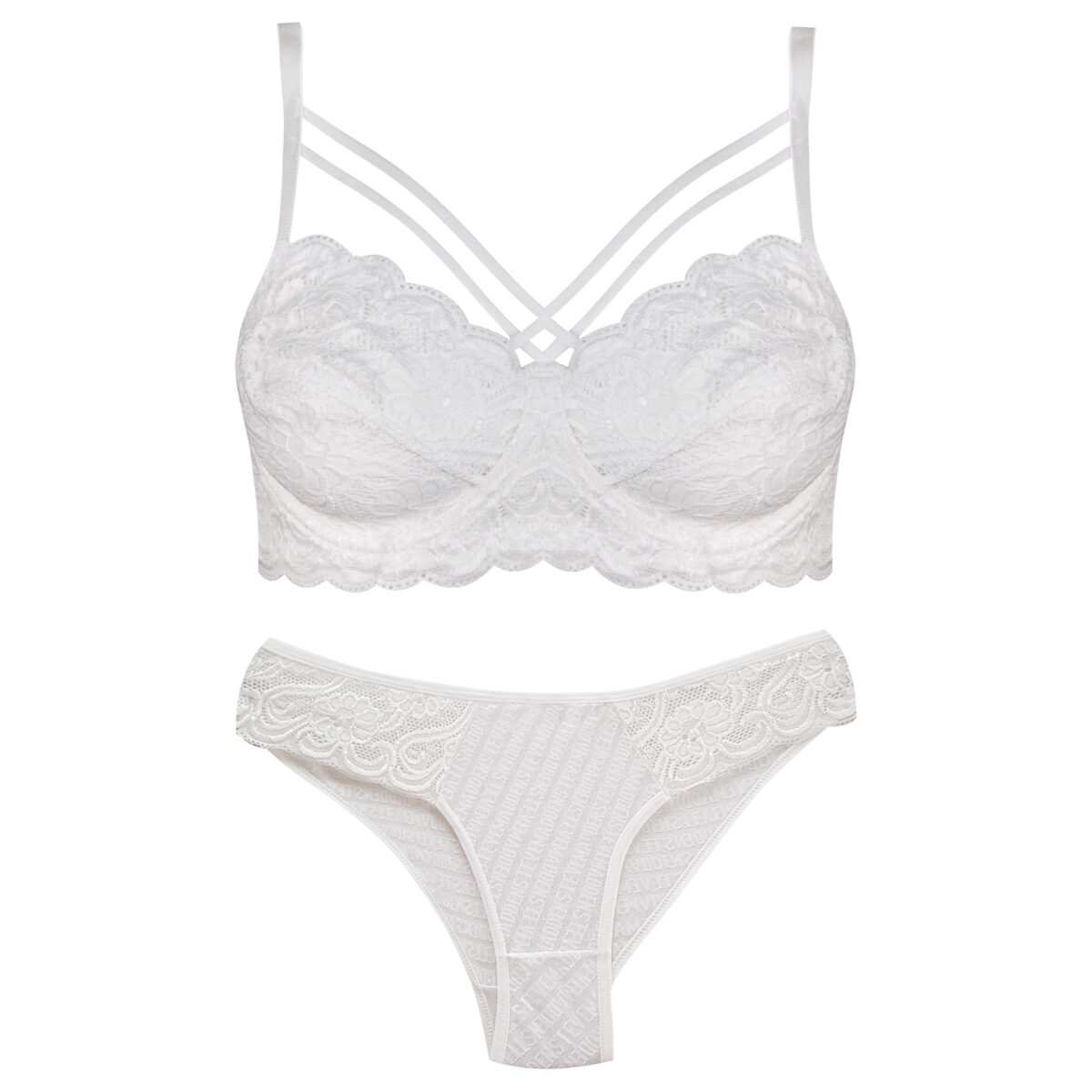ست شورت و سوتین زنانه ماییلدا مدل فنردار هارنس کد 5165 رنگ سفید
