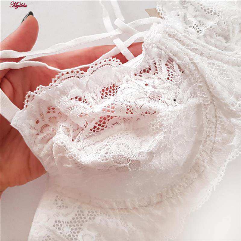 ست شورت و سوتین زنانه ماییلدا مدل فنردار هارنس کد 5165 رنگ سفید