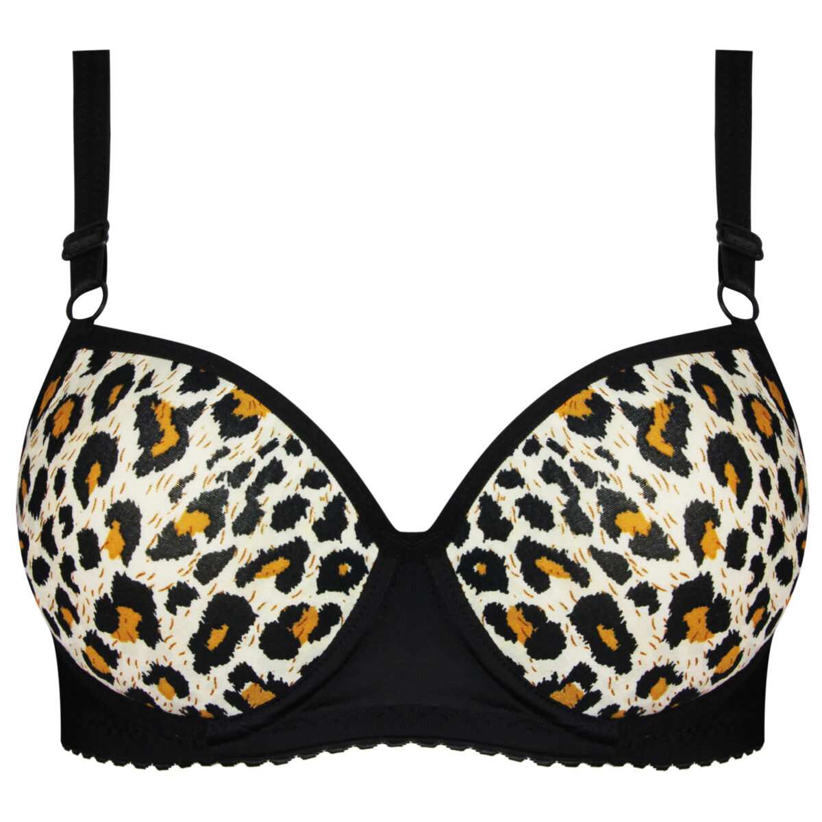 سوتین زنانه ماییلدا مدل پلنگی جکدار فنردار پوش آپ کد 5160