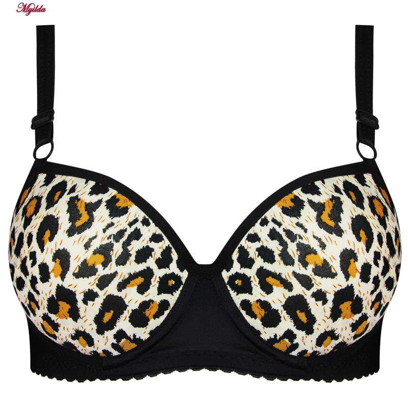 سوتین زنانه ماییلدا مدل پلنگی جکدار فنردار پوش آپ کد 5160