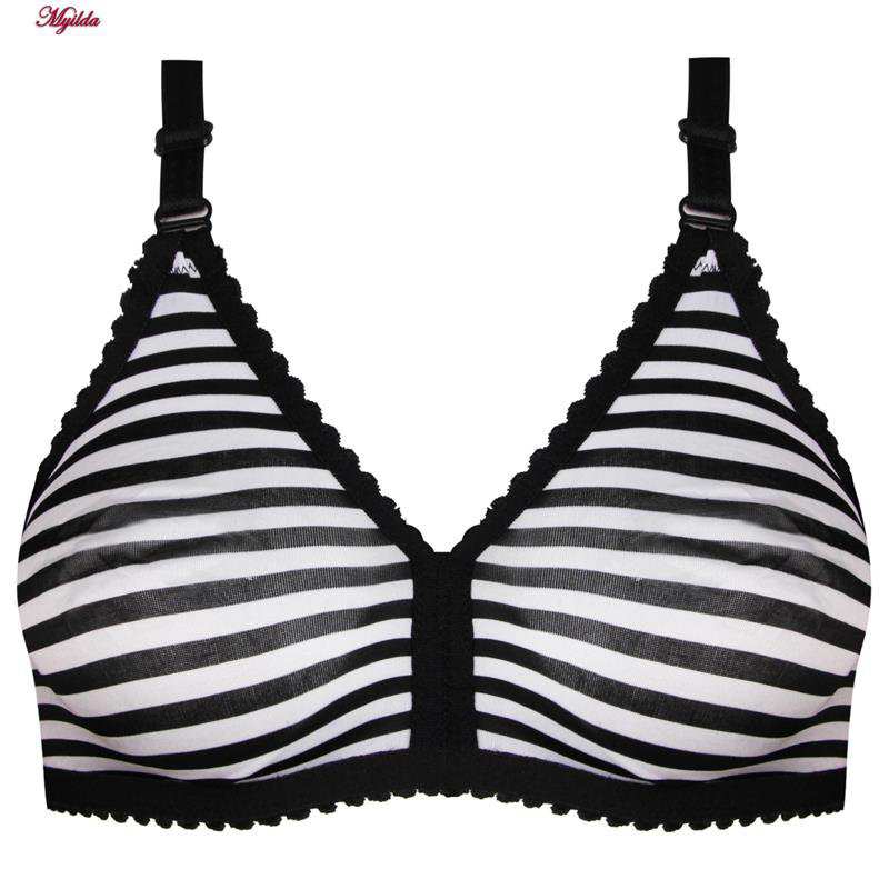 سوتین زنانه ماییلدا مدل پرسی راه راه بدون فنر کد 5046