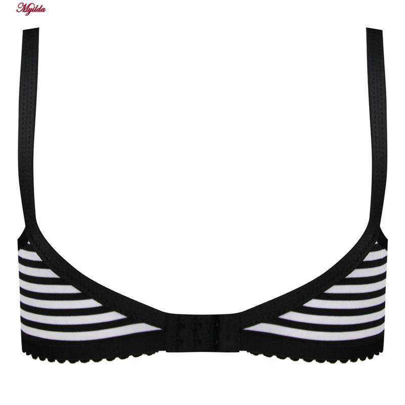 سوتین زنانه ماییلدا مدل پرسی راه راه بدون فنر کد 5046