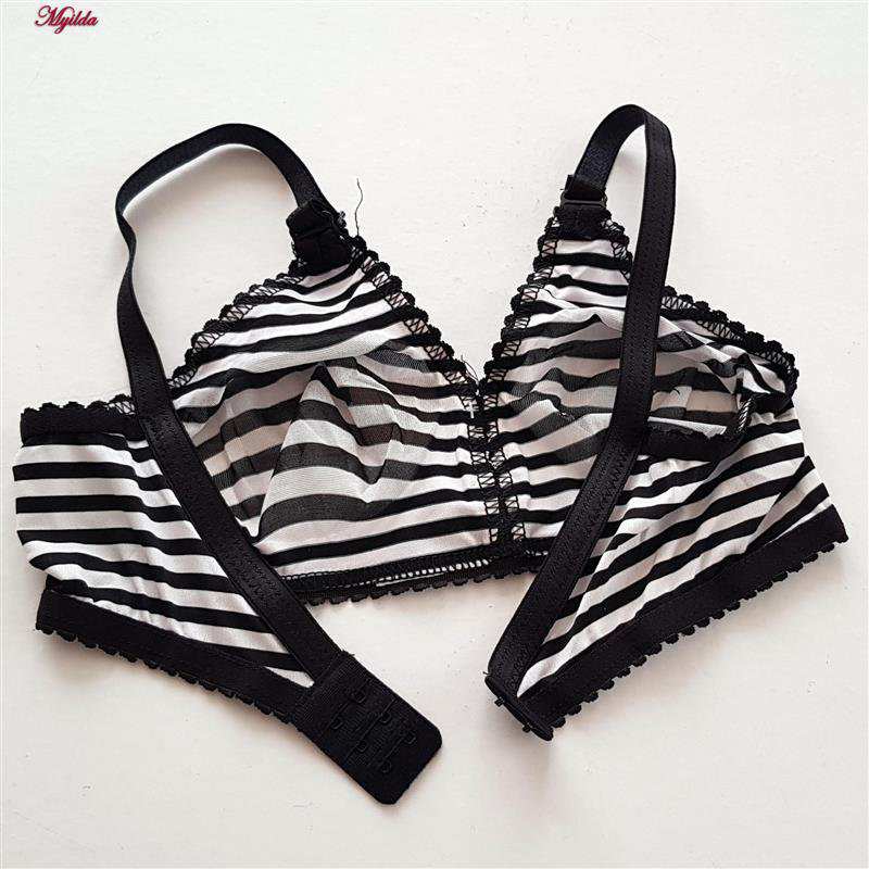 سوتین زنانه ماییلدا مدل پرسی راه راه بدون فنر کد 5046