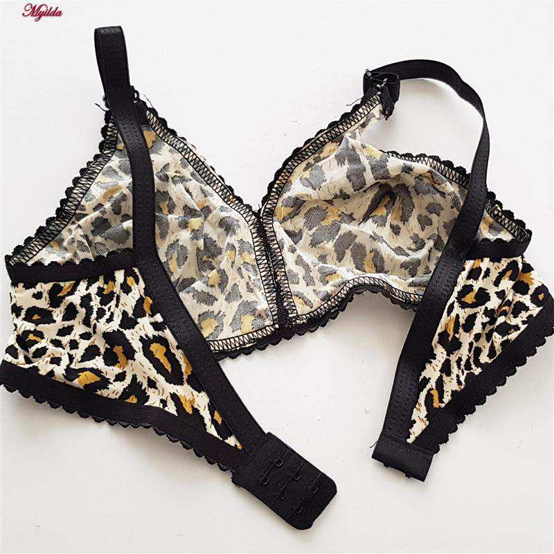 سوتین زنانه ماییلدا مدل پرسی پلنگی بدون فنر کد 5046