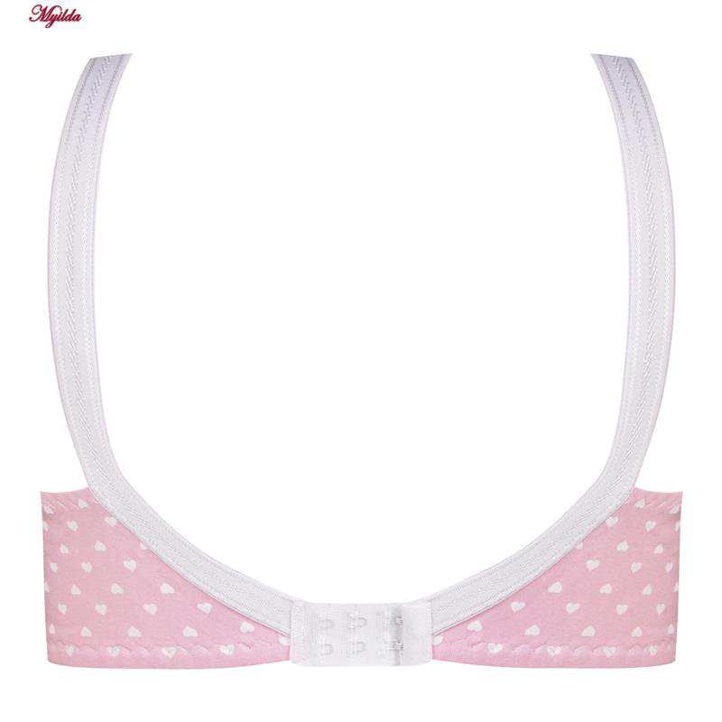 سوتین زنانه ماییلدا مدل بدون فنر قلبی کد 5039 رنگ صورتی