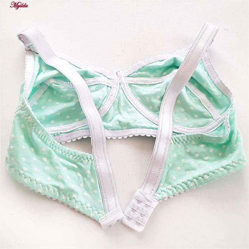 سوتین زنانه ماییلدا مدل بدون فنر قلبی کد 5039 رنگ سبز