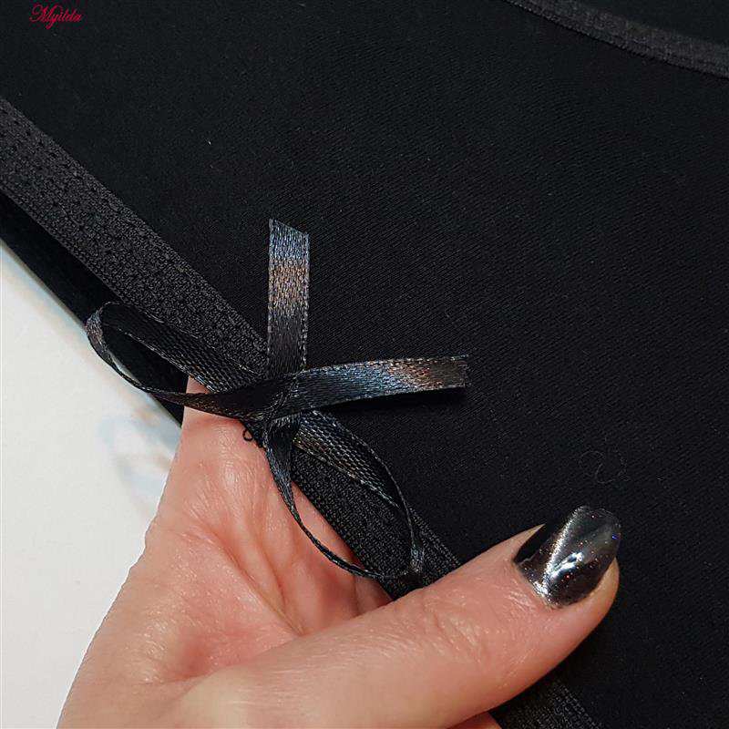 شورت زنانه ماییلدا مدل نخ پنبه پاپیون کد 5163 رنگ مشکی