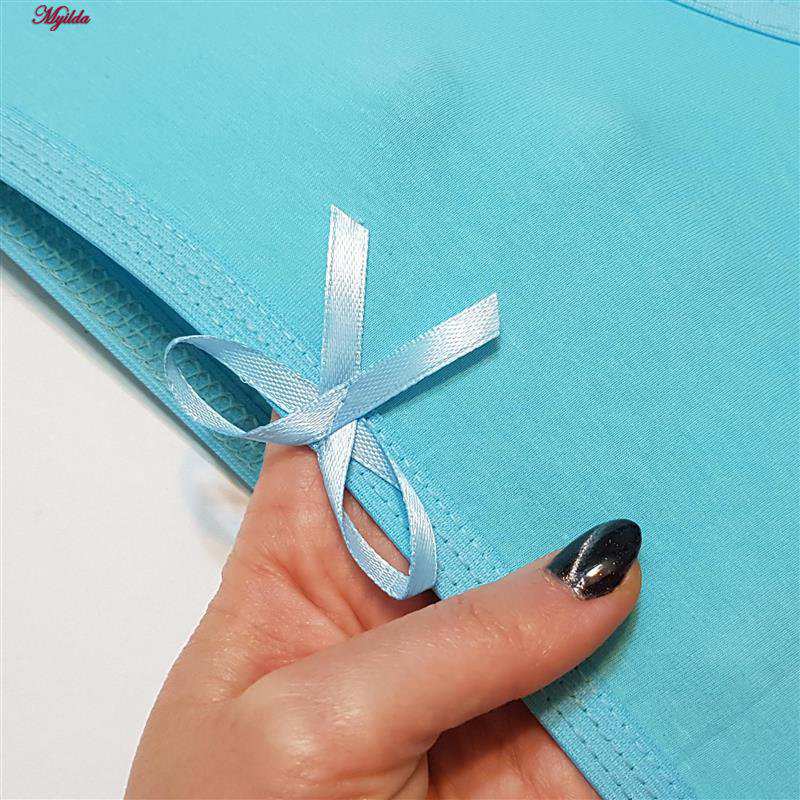 شورت زنانه ماییلدا مدل نخ پنبه پاپیون کد 5163 رنگ آبی روشن