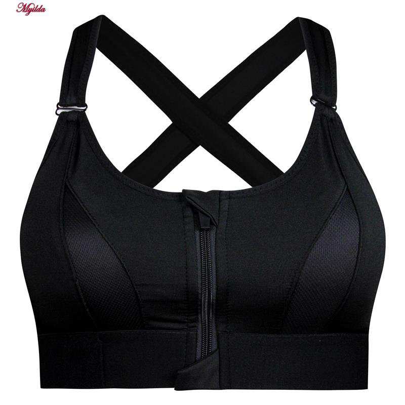 نیم تنه ورزشی زنانه مدل بند چسبی پددار پشت ضربدری مشکی کد 5166-805 ماییلدا