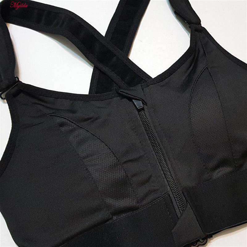 نیم تنه ورزشی زنانه مدل بند چسبی پددار پشت ضربدری مشکی کد 5166-805 ماییلدا