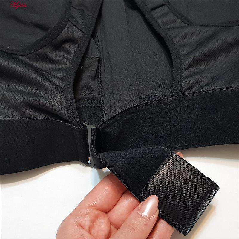 نیم تنه ورزشی زنانه مدل بند چسبی پددار پشت ضربدری مشکی کد 5166-805 ماییلدا