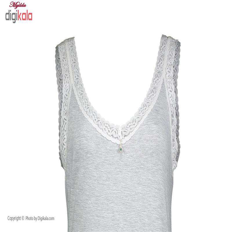 ست تاپ و شورت زنانه گیپور دار طوسی لین کد 5196-901 ماییلدا