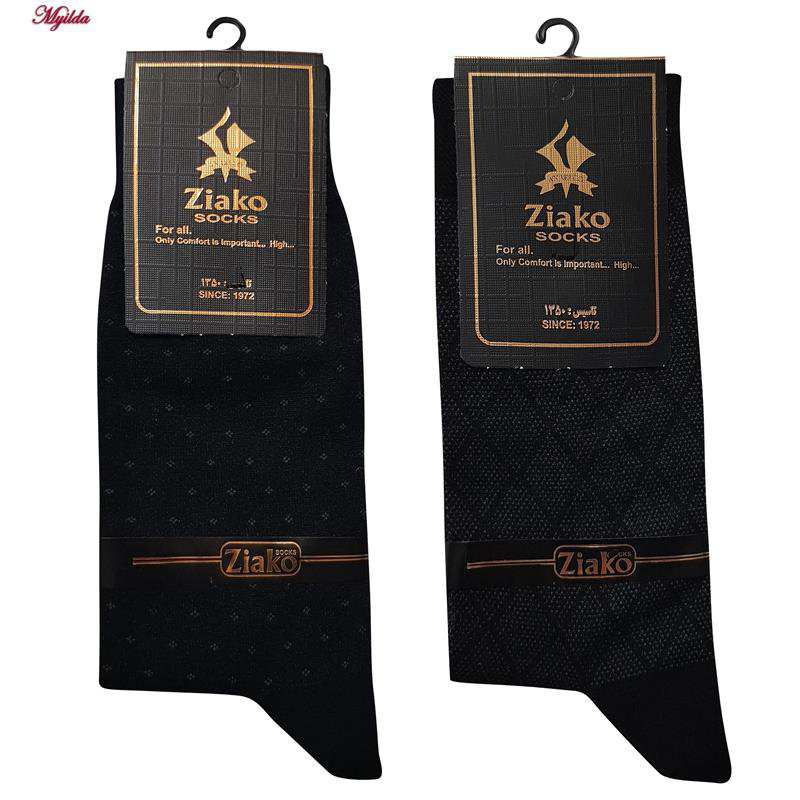 جوراب ساق بلند مردانه مدل پنبه ای مشکی ضیاکو کد 5198-337-1-2 بسته 2 عددی ماییلدا