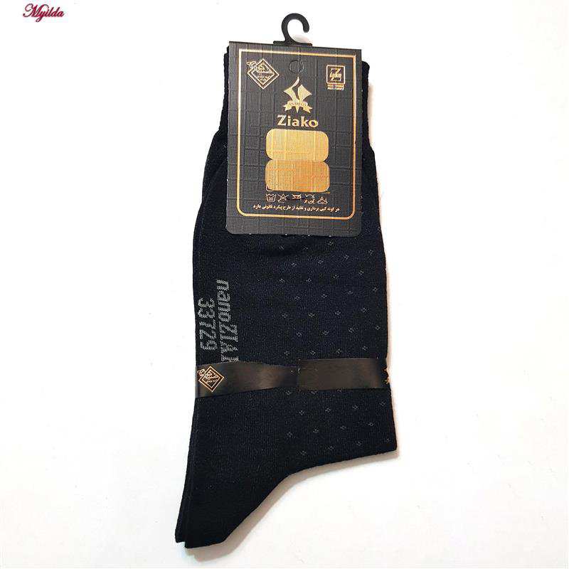 جوراب ساق بلند مردانه مدل پنبه ای خال خال مشکی ضیاکو کد 5198-337-2 ماییلدا