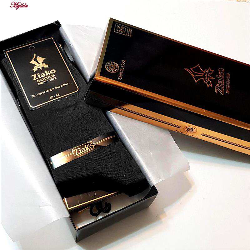جوراب مردانه مدل پنبه ای جعبه دار بامبو مشکی ضیاکو کد 5199-961-B بسته 6 عددی ماییلدا