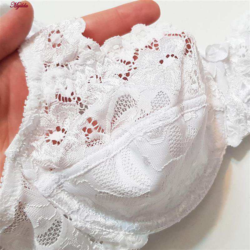 سوتین زنانه فانتزی فنردار سفید لین کد 4680-415 ماییلدا