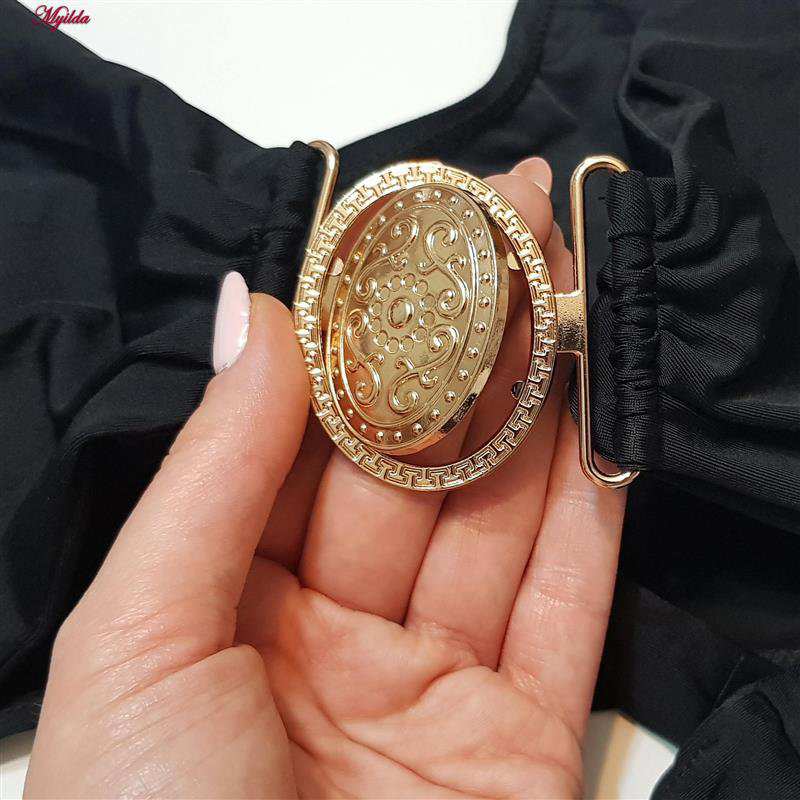 مایو زنانه مدل سگک دار مشکی کد 4996 ماییلدا