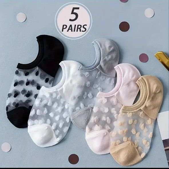 جوراب زیرقوزکی شیشه ای خالدار کد R-1645 ماییلدا