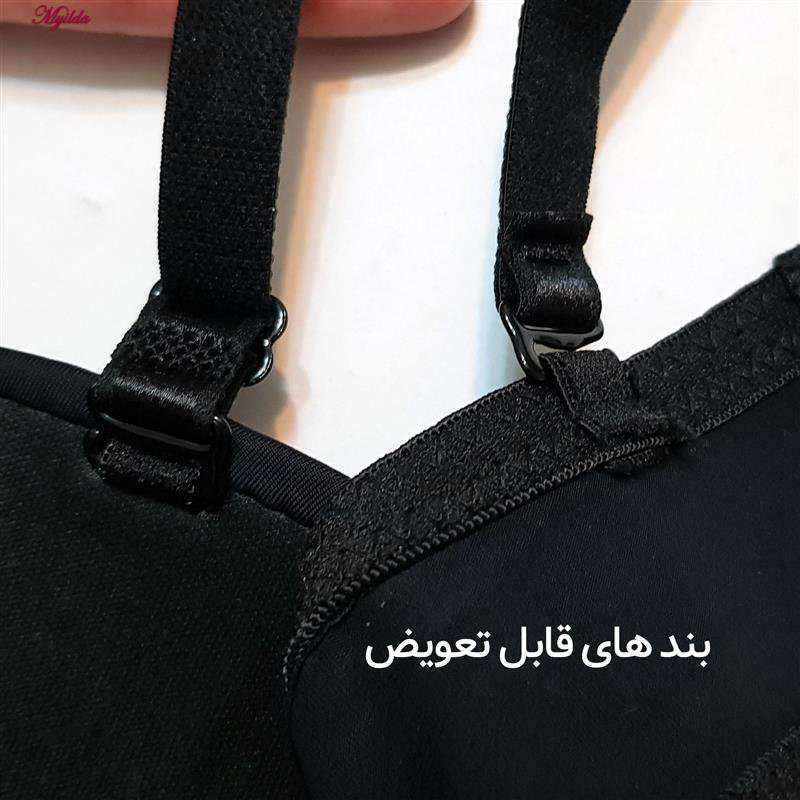 سوتین فنردار زنانه مدل بند متحرک رنگ مشکی لتیسیا کد 5267-9822 ماییلدا
