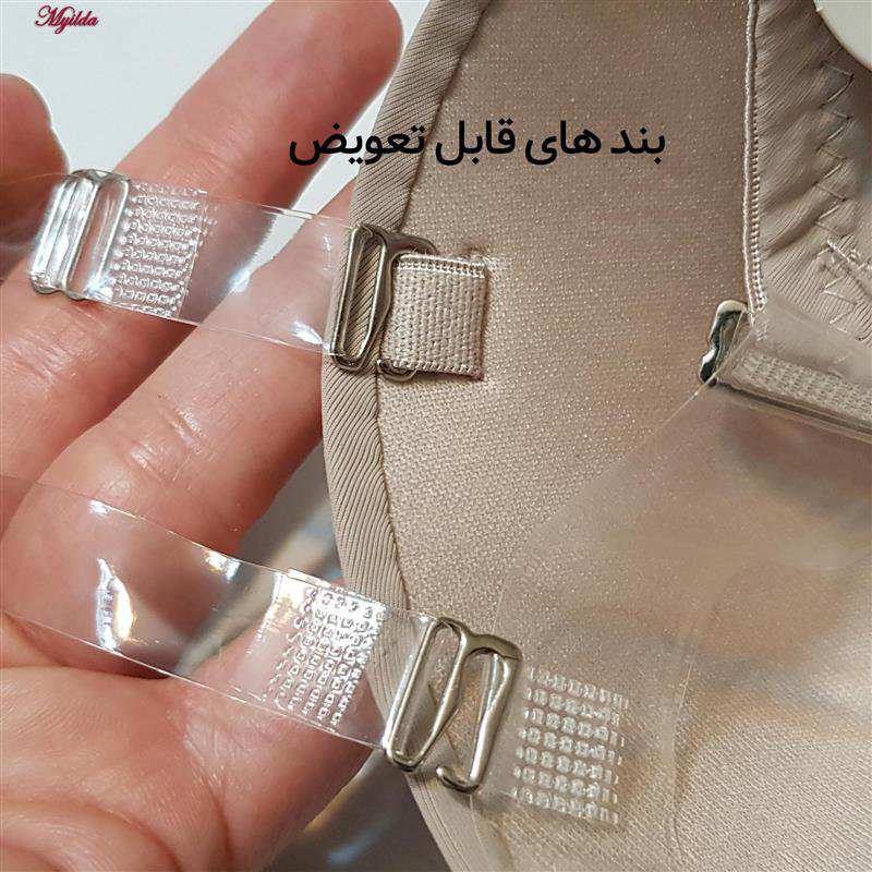 سوتین فنردار زنانه مدل بند نامرئی رنگ نسکافه ای هانا کد 5266-94388 ماییلدا