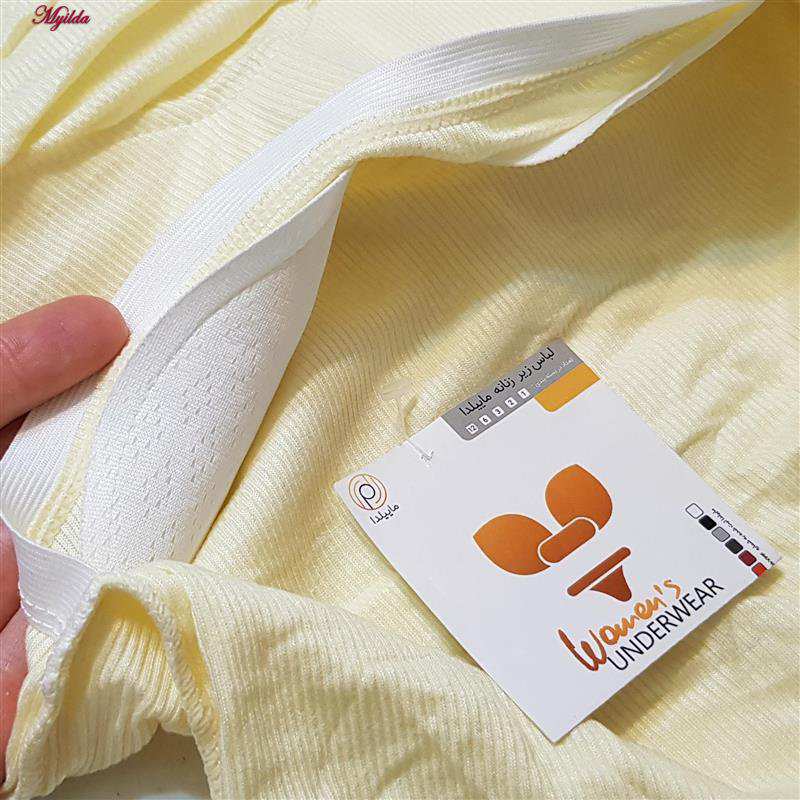 تاپ زنانه کراپ مدل پد ثابت رنگ لیمویی ماییلدا کد 5258-241
