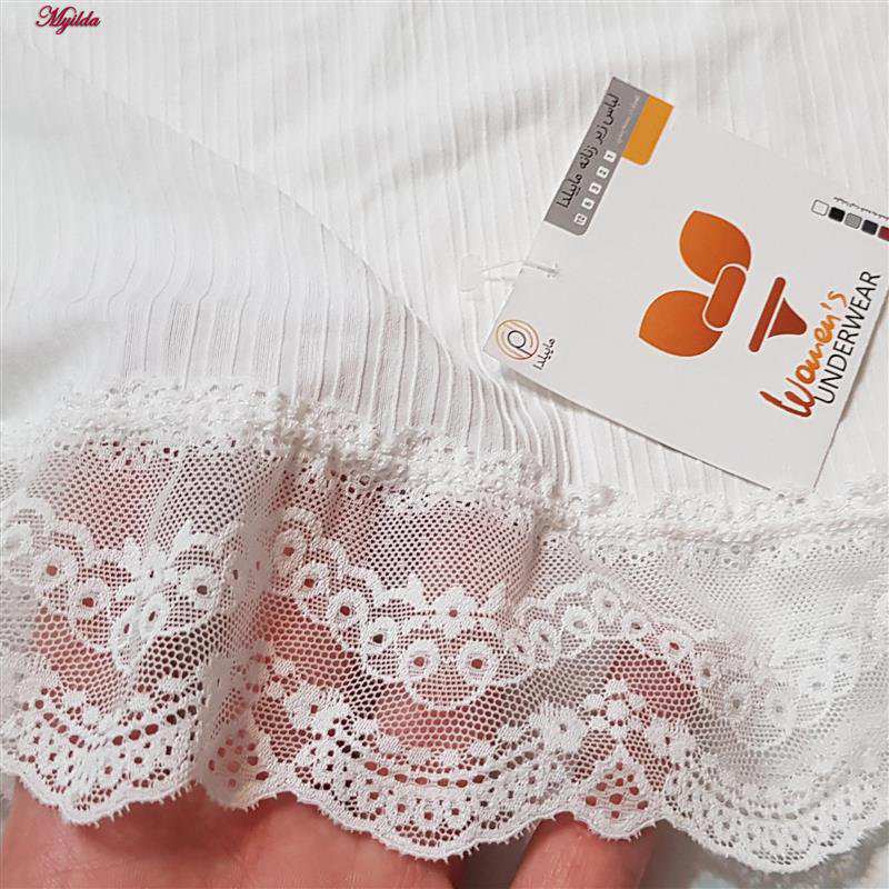 شورت زنانه مدل لبه گیپوری رنگ سفید ماییلدا کد 5251-A402