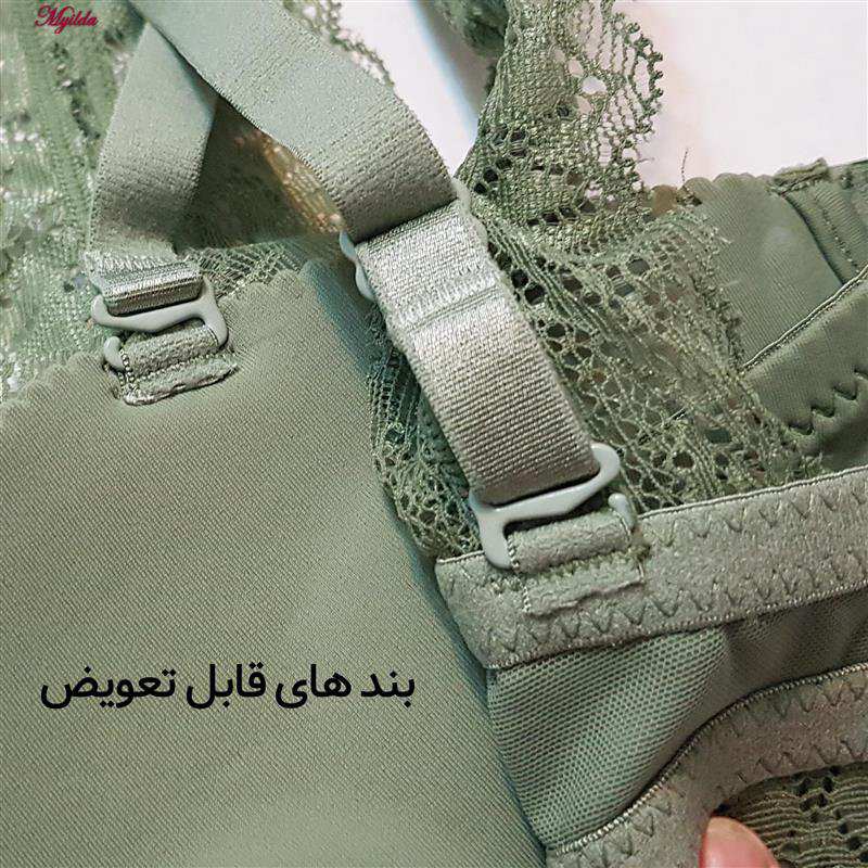 سوتین زنانهبدون فنر مدل پوش آپ بند متحرک رنگ سبز ماییلدا کد 5247-833