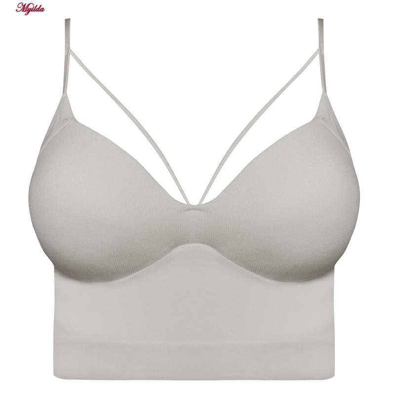 نیم تنه ورزشی زنانه مدل پد ثابت رنگ طوسی ماییلدا کد 5252-2105