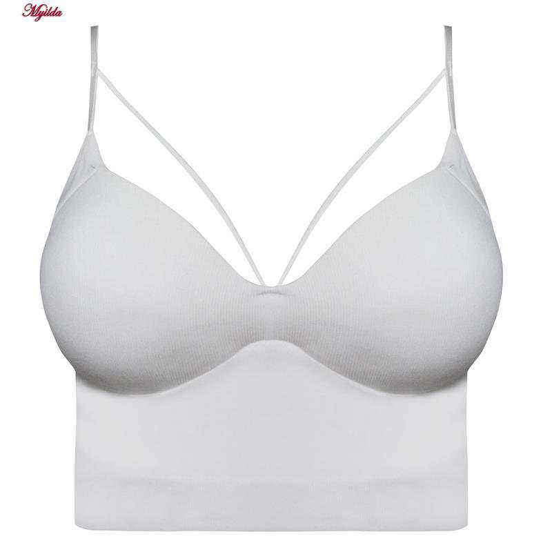 نیم تنه ورزشی زنانه مدل پد ثابت رنگ سفید ماییلدا کد 5252-2105
