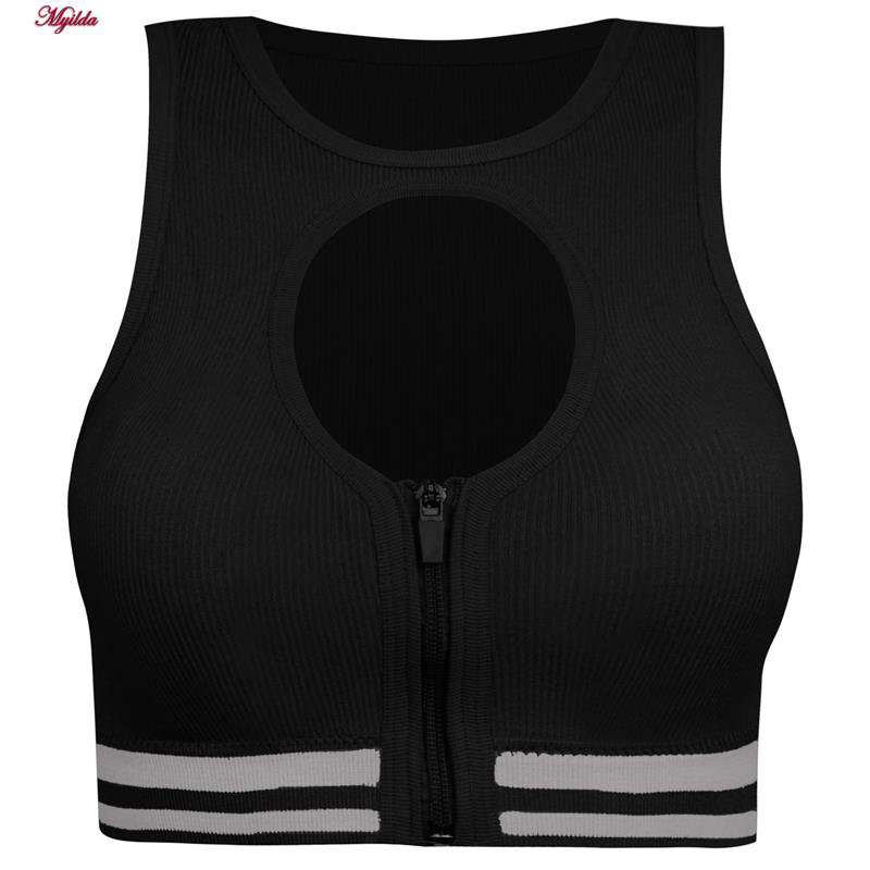 ست نیم تنه و شلوارک ورزشی زنانه مدل زیپ دار پشت چین دار رنگ مشکی ماییلدا کد 5243-8319