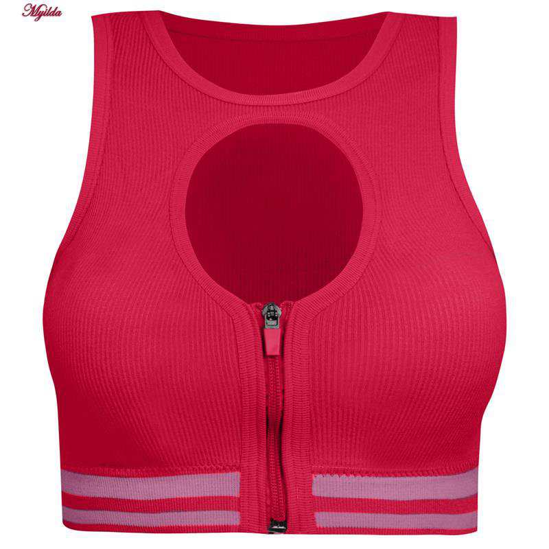 ست نیم تنه و شلوارک ورزشی زنانه مدل زیپ دار پشت چین دار سرخابی ماییلدا کد 5243-8319