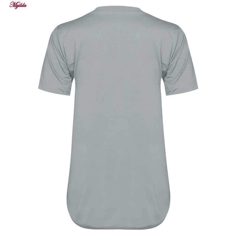 ست تی شرت و شلوار ورزشی زنانه رنگ طوسی به همراه هدبند مدل 5231-734p ماییلدا