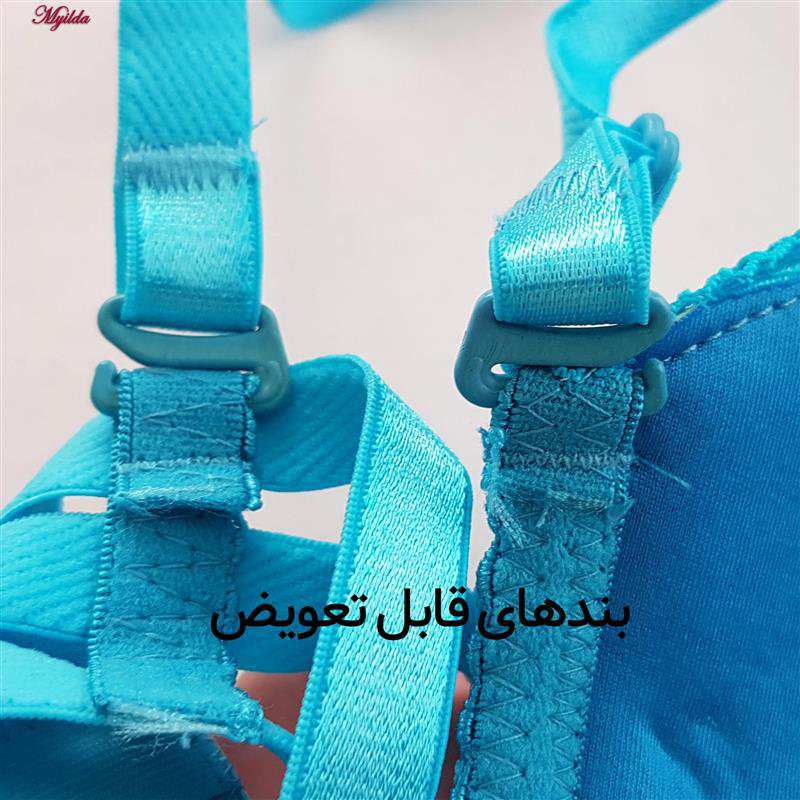 ست شورت و سوتین زنانه مدل پوش آپ فنردار کاپ اسفنجی بند متحرک رنگ آبی فیروزه ای لنا ژنکن کد 4853 ماییلدا