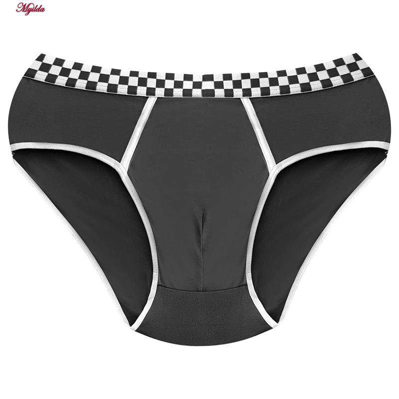 شورت اسلیپ مردانه مدل چهارخانه رنگ خاکستری تیره ماییلدا کد 5208