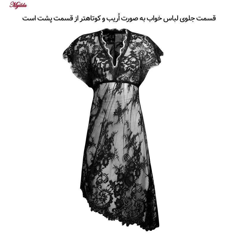 لباس خواب زنانه رنگ مشکی مدل 5245-1908 ماییلدا