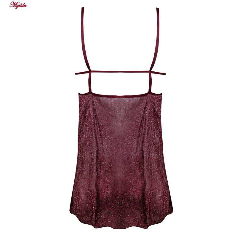 لباس خواب زنانه رنگ زرشکی مدل 5244-2097 ماییلدا