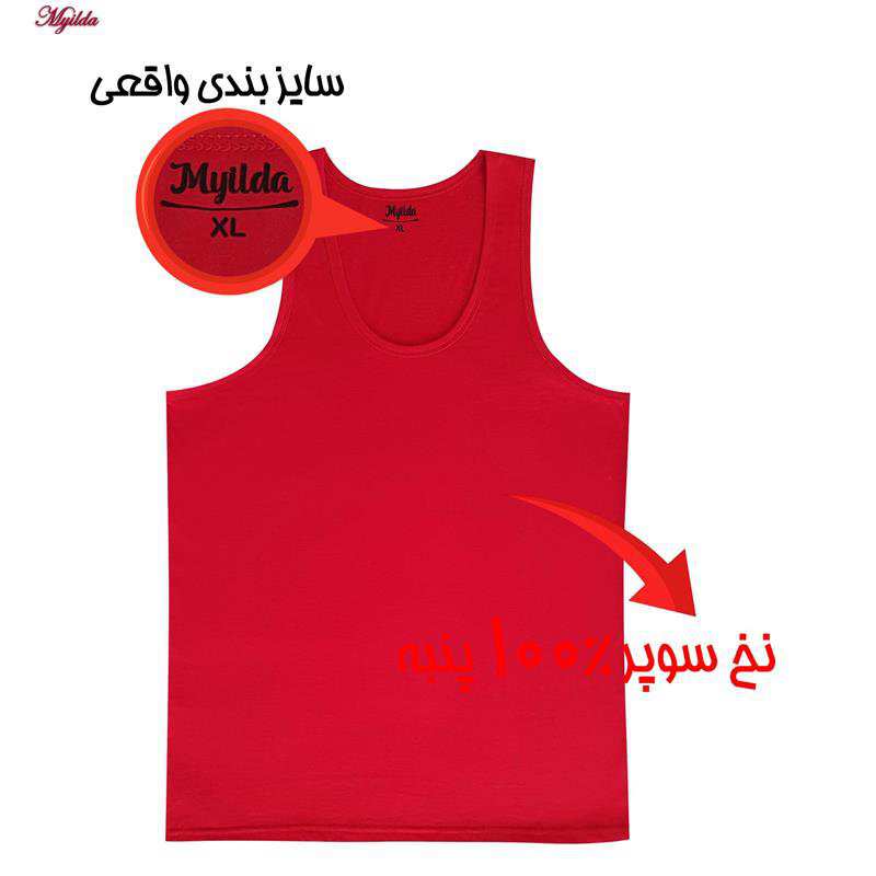 زیرپوش رکابی یقه گرد مردانه ماییلدا مدل 4712-2 بسته چهار عددی